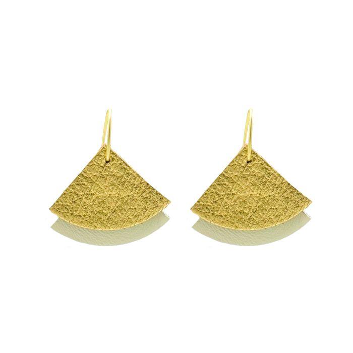 boucles d'oreilles eventail en cuir