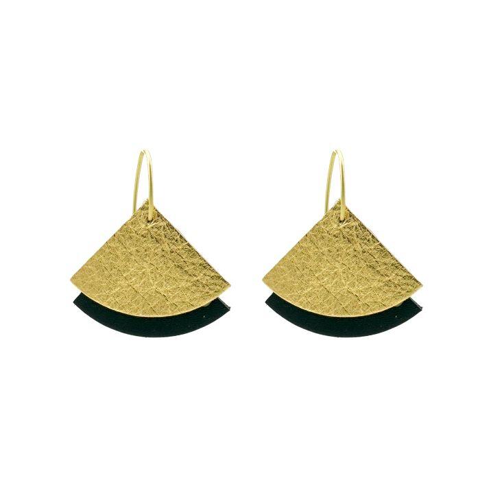 boucles éventail en cuir noir