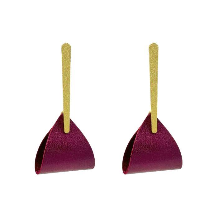 boucles d'roeilles cui fait main fushia