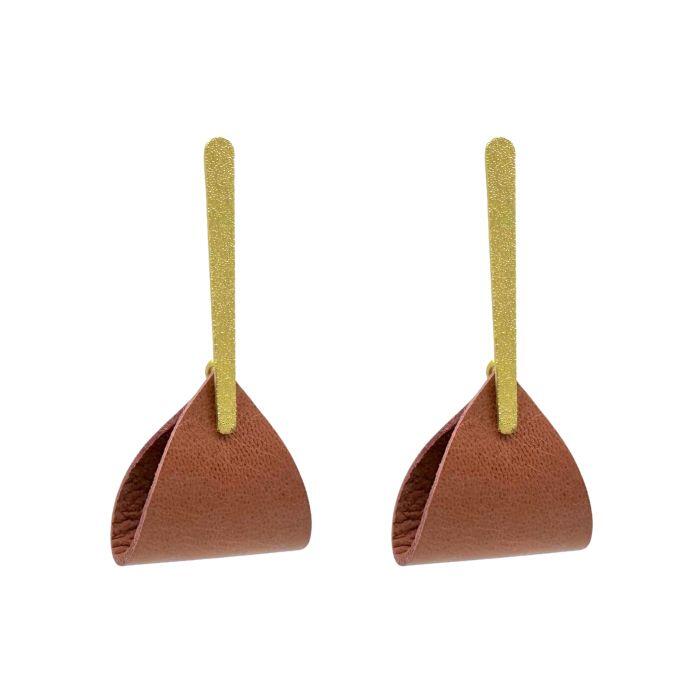 boucles d'oreilles cuir fait main hibiscus
