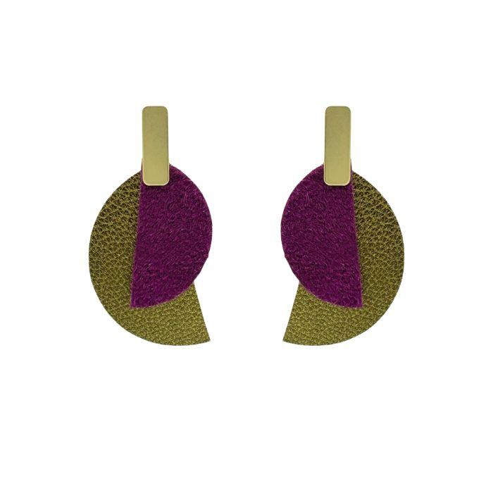 Boucles en cuir pour un cadeau écoresponsable fête des mère fushia