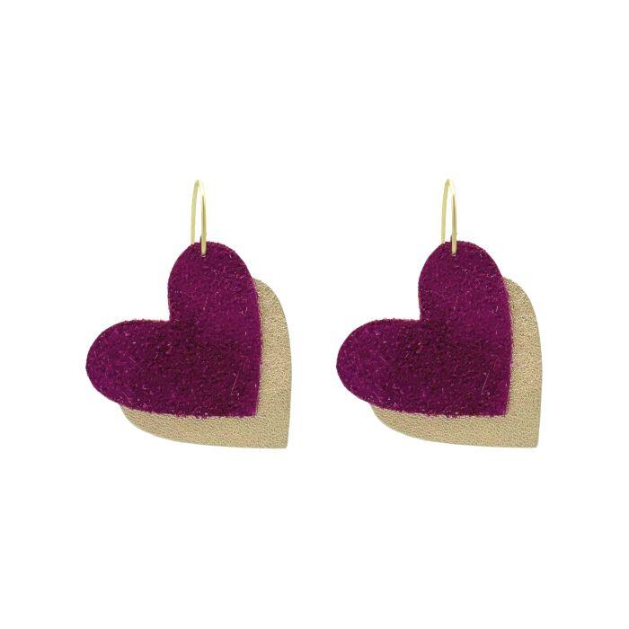 Boucles d'oreilles coloris fushia idée cadeau pour la Saint Valentin