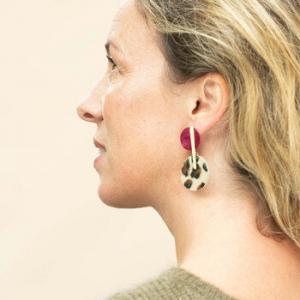 Boucles d&rsquo;oreilles Ophélie Léopard